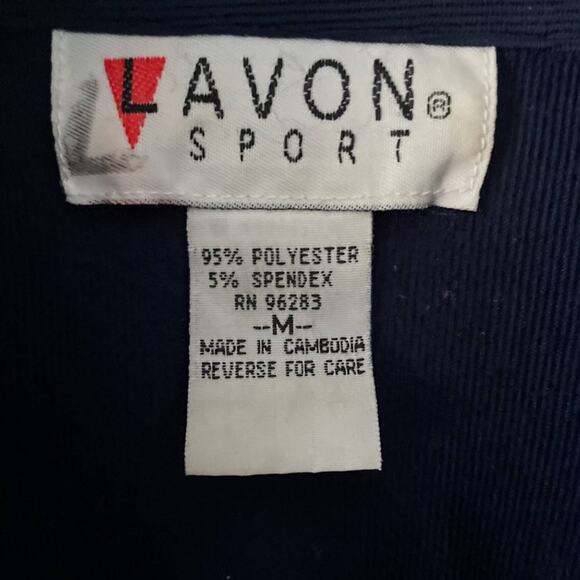 Vintage 80s Track Jacket navy white zip front size medium M - Picture 5 of 8